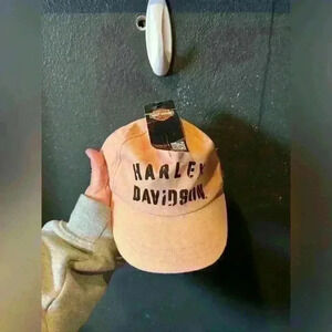 Girls Harley Davidson Hat Peach 2-4 T